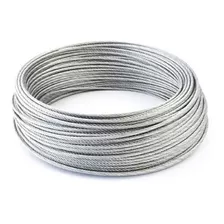 Cable Acero Galvaniza 1/4x 6 Heb X 19 Hilo Rollo 10 Mts