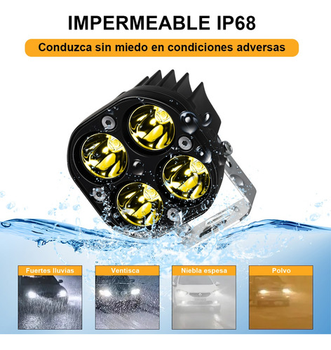 Par Faros De Luz Spot 40w Para Motocicleta Jeep Foto 3