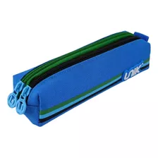 Cartuchera Lona Unik Daily 2 Zipper Slim Azul