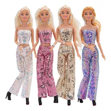 Roupa Conjunto Paetê Festa Barbie O Filme + 1 Sapato Salto