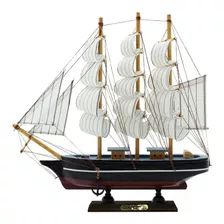 Barco Barquinho Miniatura Artesanal Em Madeira Médio