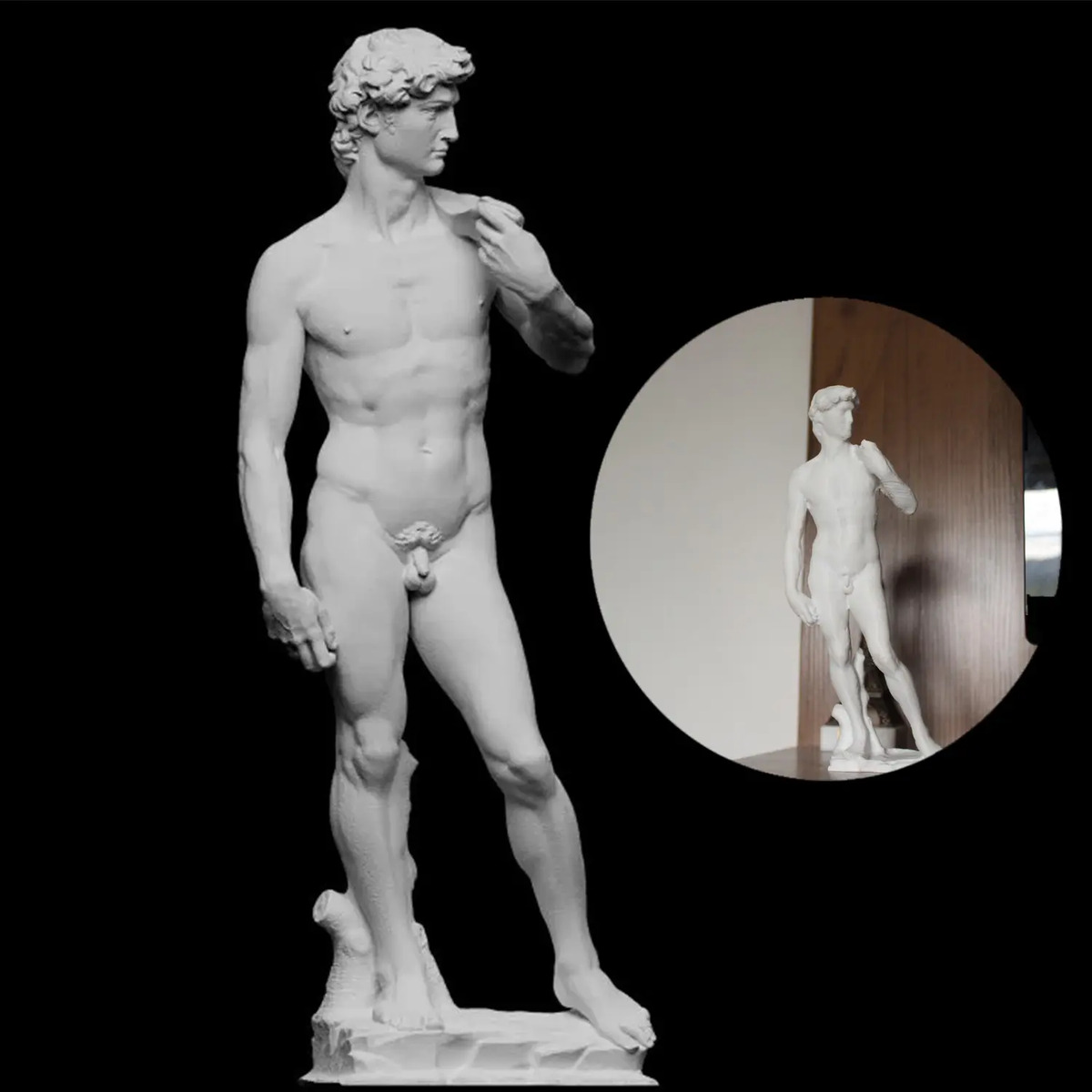 Escultura Estatua De  David  Davi Por Michelangelo Decoração Branco