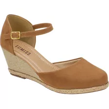 Sandalia Feminina Anabela Espadrile Salto Medio | S02.ana-m3