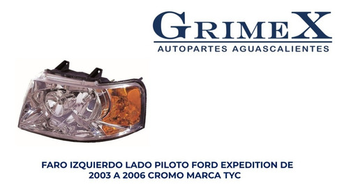 Faro Ford Expedition 2003-2004-2005-2006 Cromo Tyc Ore Foto 2