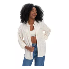 Camisa Oxford Rayada Oversize Relax Fit American Eagle Mujer