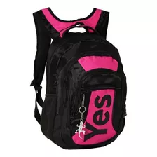 Mochila Yes Notebook Preto E Rosa Mc2010n Cor Preto/rosa