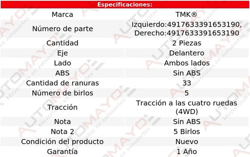 2) Mazas Delanteras Sin Abs Tmk Ram 1500 V8 5.9l 1994-2003 Foto 2