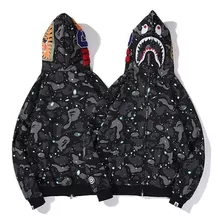 Sudaderas Bape Shark Color Negro Rosa #32