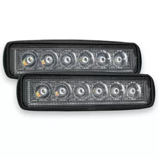 Barra Faro 6 Led Bicolor Estrobo Auxiliar Blanco Ambar