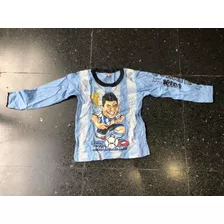 Camiseta Argentina Kun Talle 6 Fútbol (db) De Algodón