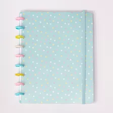 Caderno Moreih Discos Caderno De Disco Inteligente Basic- Colegial Médio- Docinho 80 Folhas Listradas 6 Assuntos Unidade X 1 24cm X 19cm Estampado Cor Azul