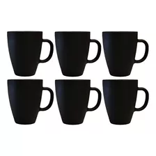 Taza Mug Vidrio Negro Mate Durax Armonia X6