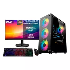 Pc Gamer Completo Amd Ryzen 5600 16gb Ddr4 Ssd 480gb Vega 7