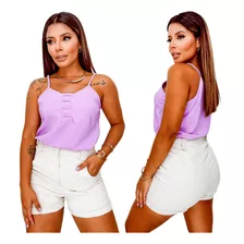 Regata Básica Crepe Duna Alcinha Blusa Social