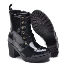 Botas Feminina Coturno, Salto Alto Cano Baixo