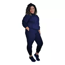 Conjunto Feminino Moletinho De Calça + Blusa Manga Longa