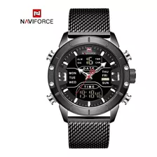 Relógio Naviforce Pulseira De Aço Inox Esportivo Militar