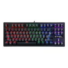 Teclado Gamer Bright Gtc559 Qwerty Bright Blue Inglês Us Cor Preto Com Luz Rainbow