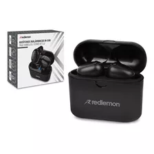 Redlemon Audífonos Bluetooth 5.0 Inalámbricos Tws Con Base De Carga, Sonido High Definition, Resistentes A Salpicaduras De Agua Y Polvo Ip54, Manos Libres, Batería Recargable De Larga Duración, Negro