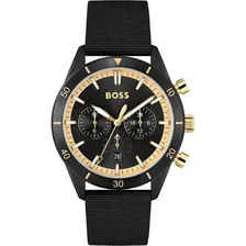  Reloj Hugo Boss 1513935 Santiago Cronógrafo Dorado Y Negro 