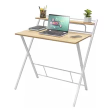 Escritorio Plegable Para Home Office Con Repisa Base Metal 