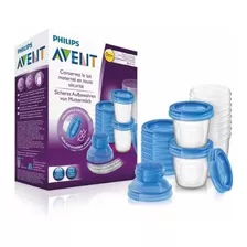 Avent Recipiente Para Leche Pack X 10 Piezas + 2 Adaptadors