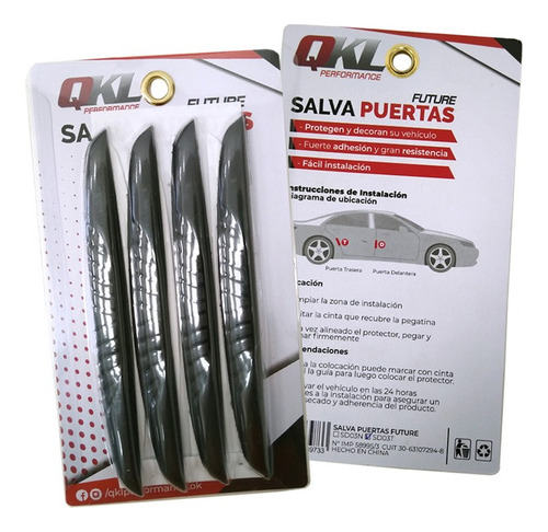 Protector Salva Puertas Auto Qkl Future Negro Adhesivo