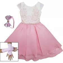 Vestido Infantil Realeza Rose Festa Luxo Promocao