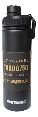 Botella Térmica Depotiva Acero Inoxidable Waterdog Color Negro
