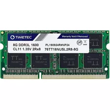 Memoria 8gb Ddr3 Ddr3l 1600mhz Pc3-12800 | Laptop | Timetec