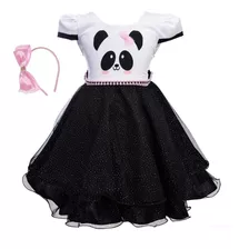 Fantasia Panda Infantil Baby Vestido Festa De Aniversário
