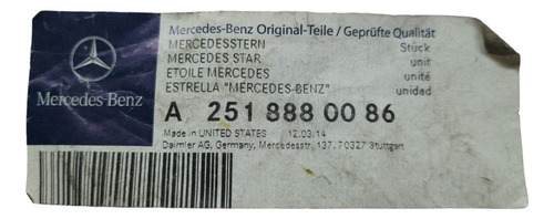 Emblema Parrilla Mercedes Benz Gl Ml Cl R 2006-2012 Original Foto 2