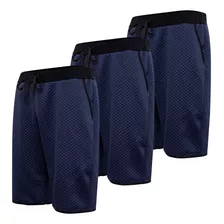 Kit 3 Bermuda Short Masculino Básica Academia Treino Casual