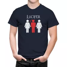 Camiseta Masculina Lúcifer Série Camisa Algodão Básica