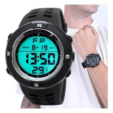 Relógio Masculino De Pulso Esportivo Prova D´agua Militar Cor Da Correia Preto Cor Do Bisel Prata Xf-312 Cor Do Fundo Cinza