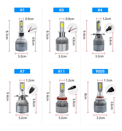 9005 H11 Blanco Kit Faros Led Luz Alta Y Baja Para Ford Foto 9