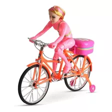 Boneca Ciclista Musical Pedala Sozinha Bicicleta Luz