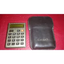 Calculadora Casio Micro Mini Con Funda De Cuero Vintage Leer