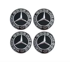 Jogo 4 Emblema Logo Adesivo Roda Mercedes Benz 51m 55m 58m