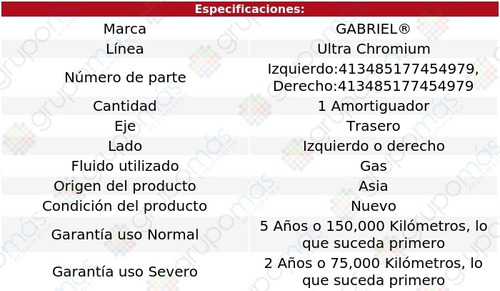 1 Amortiguador Tra Der O Izq Ultra Chromium Koleos 09-14 Foto 2