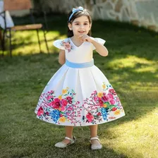 Vestido De Bebé De Fiesta Mini-mi Modelo Lara Celeste