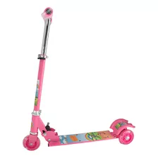 Patinete Infantil Menina Menino 3 Rodas Led Dobrável 50kg Cor Rosa