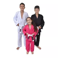 Kimono Liso Infantil Jiu Jitsu Judo Reforçado+faixa Gratis!