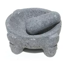 Mortero La Piedra Para Moler Tallada A Mano En Ecuador, 12cm