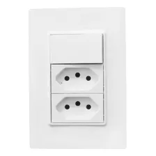 Conjunto 2 Tomadas 10a 250v + Interruptor Ilumi Vivaz 78203 Cor Branco Corrente Nominal 10 A