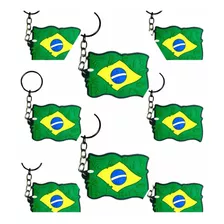 10 Chaveiros Bandeira Do Brasil Copa 2022 Emborrachado 3d