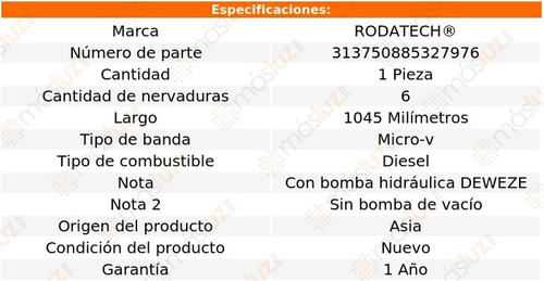 (1) Banda Accesorios Micro-v C2500 Suburban 8 Cil 6.5l 94/95 Foto 2