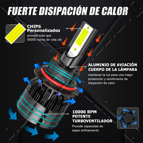 Kit Faros Luz Led 9007 14000lm Para Chevrolet Haz Alta/baja Foto 5