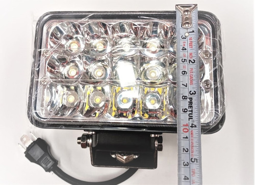 Faro Led Rectangular 15 Led Alta/baja C/base N.11637 Foto 4