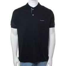 Camisa Polo Masculina Pierre Cardin Mc Preta - 15685